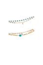 view 3 of 4 Anklet Set in Turquoise