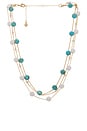 view 1 of 2 COLLAR SUPERPUESTO DRESSED IN TURQUOISE & PEARLS in Turquoise