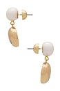 view 2 of 2 Large Polished Pebble Pearl Earrings in Pearl