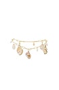 view 2 of 2 Paperclip Chain Shell Charm Anklet in Gold
