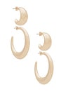 view 1 of 3 ENSEMBLE DE BOUCLES D'OREILLES CRESCENT in Gold