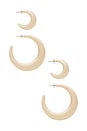 view 2 of 3 ENSEMBLE DE BOUCLES D'OREILLES CRESCENT in Gold