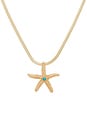 view 2 of 2 STARFISH PENDANT HERRINGBONE ネックレス in Gold