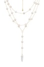 view 2 of 2 Pearl Coin Layered Lariat Necklace in Pearl