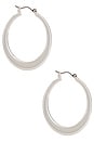 view 2 of 3 Large Flat Open Hoop Earrings in Silver