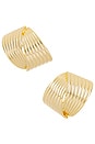 view 1 of 2 Textured Lines Stud Earrings in Gold