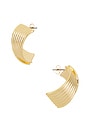 view 2 of 2 Textured Lines Stud Earrings in Gold