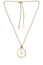 view 1 of 2 Rope And Pearl Necklace in Beige & Gold