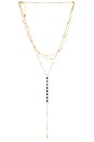 view 1 of 2 Lariat Necklace in Green & Gold