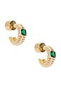 view 1 of 3 Contemporary Textured Small Hoops in Gold