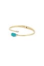 view 1 of 2 Turquoise Teardrop Cuff in Turquoise & Gold