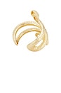 view 2 of 2 Serpent Statement Cuff in Clear Crystal & Gold
