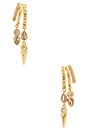 view 1 of 3 ROYAL ドロップイヤリング in Clear Crystal & Gold