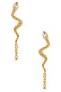 view 1 of 2 Serpent Slither Drop Earrings in Clear Crystal & Gold