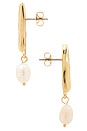 view 2 of 2 Liquid Lux Pearl Drop Earrings in Pearl & Gold
