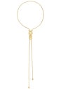 view 1 of 3 Metal Vortex Bolo Lariat Necklace in Gold