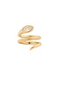 view 1 of 3 Serpent Wrap Ring in Clear Crystal & Gold
