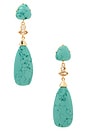 view 1 of 2 Statement Drop Earrings in Turquoise & Gold