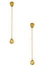 view 1 of 2 Radiant Gem Linear Chain Drop Earrings in Peridot Crystal & Gold