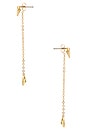 view 2 of 2 Radiant Gem Linear Chain Drop Earrings in Peridot Crystal & Gold