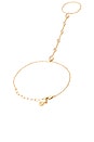 view 2 of 2 Liquid Metal Hand Chain in Clear Crystal & Gold