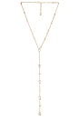 view 1 of 2 Radiant Gem Lariat Necklace in Clear Crystal & Gold