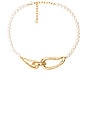 view 1 of 2 Molten Muse Pearl Necklace in Clear Crystal & Gold