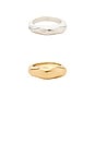 view 1 of 3 Melted Muse Ring Set in Gold & Silver
