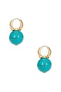 view 2 of 3 Turquoise Escape Earrings in Gold
