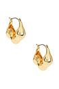 view 1 of 3 Molten Metal Hoop Earrings in Gold