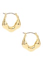 view 2 of 3 Molten Metal Hoop Earrings in Gold