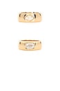 view 2 of 3 Crystal Stack Ring Set in Gold