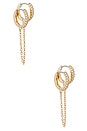 view 1 of 3 Double Piercing Crystal Cuff Earring in Gold