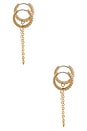 view 2 of 3 Double Piercing Crystal Cuff Earring in Gold