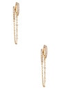 view 3 of 3 Double Piercing Crystal Cuff Earring in Gold