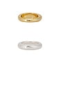 view 3 of 4 Modern Dome Ring Set in Silver & Gold