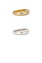 view 4 of 4 Modern Dome Ring Set in Silver & Gold