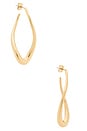 view 1 of 3 Oblong Abstract Hoop Earrings in Gold