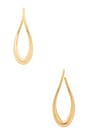 view 3 of 3 Oblong Abstract Hoop Earrings in Gold