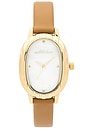 view 1 of 4 Harper Timeless Texture Leather Watch in Cognac & Black