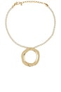 view 1 of 3 Open Circle Silk Necklace in Gold