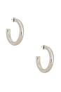 view 1 of 3 Medium Thick Classic Hoops in Rhodium