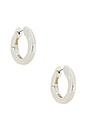 view 1 of 3 Liquid Luxe Medium Hoop Earrings in Silver