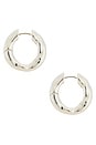 view 2 of 3 Liquid Luxe Medium Hoop Earrings in Silver