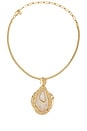 view 1 of 3 Liquid Resin Pendant Necklace in Beige & Gold