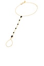view 1 of 3 Dripping Crystal Hand Chain in Black & Gold