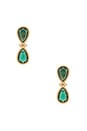 view 1 of 2 Infinity Crystal Studs in Emerald Crystal & Gold