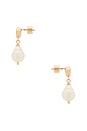 view 2 of 2 Simple Pearl Drop Earrings in Pearl & Gold