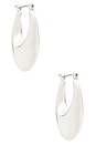 view 1 of 3 Chunky Oval Hoop Earrings in Silver