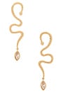 view 1 of 2 Serpentina Statement Earring in Clear Crystal & Gold